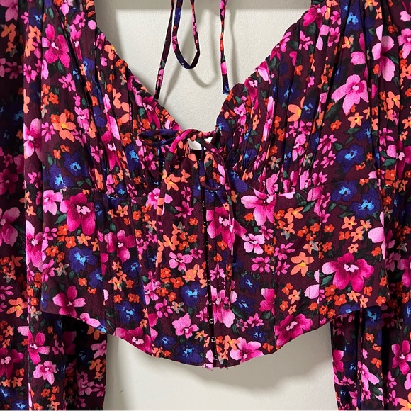 Astr the Label Maroon & Pink Floral Corset Top - Picture 7 of 7
